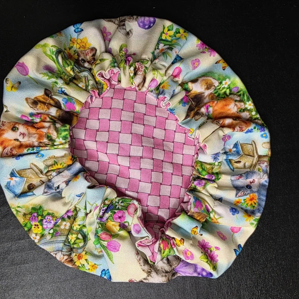 Spring Kitty Cats Pink Basket Weave‎ KitchenAid Mixer Mixing Bowl Cover Baking